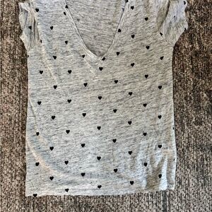 Rails Gray and Black Heart Print Tee